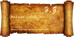 Halvax Zalán névjegykártya