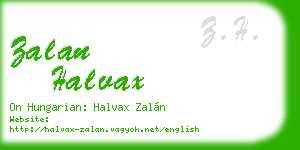 zalan halvax business card